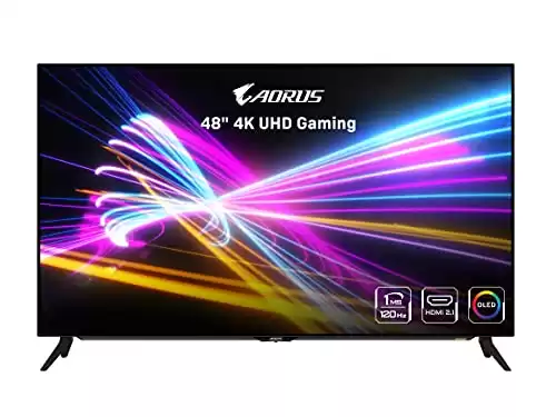 AORUS FO48U 48" 4K OLED Gaming Monitor, 3840x2160 , 120 Hz Refresh Rate, 1ms Response Time (GTG), 1x Display Port 1.4, 2x HDMI 2.1, 2x USB 3.0, with USB Type-C, Space Audio