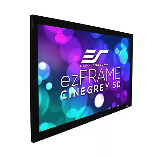 Elite Screens ezFrame CineGrey 5D, 135" Diagonal 16:9, 8K 4K Ultra HD Ready Ceiling Light Rejecting and Ambient Light Rejecting Fixed Frame Projector Screen, CineGrey 5D® Projection Material, R1...