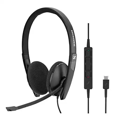 Sennheiser SC 160 USB-C (508354) - Double- Sided (Binaural) Headset for Business Professionals | with HD Stereo Sound, Noise-Canceling Microphone, & USB-C Connector (Black)