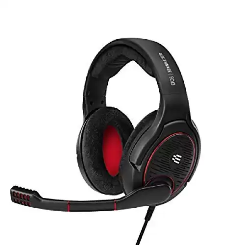 EPOS I Sennheiser GAME ONE Gaming Headset, Open Acoustic, Noise-canceling mic, Flip-To-Mute, XXL plush velvet ear pads, compatible with PC, Mac, Xbox One, PS4, Nintendo Switch, and Smartphone - Black.