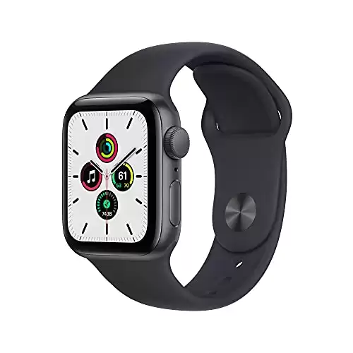 Apple Watch SE (Gen 1) [GPS 40mm] Smart Watch w/ Space Grey Aluminium Case with Midnight Sport Band. Fitness & Activity Tracker, Heart Rate Monitor, Retina Display, Water Resistant