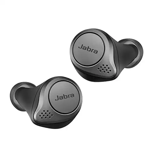 Jabra Elite 75t – True Wireless Earbuds with Charging Case, Titanium Black – Active Noise Cancelling Bluetooth Earbuds with a Comfortable, Secure Fit, Long Battery Life, Great Sound