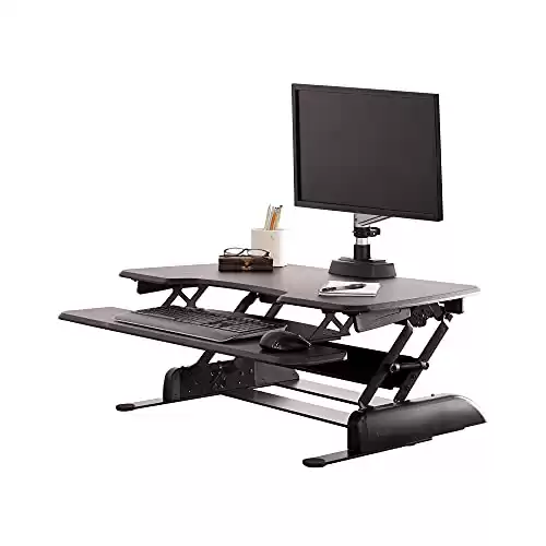 Vari - VariDesk Essential 36 - Two-Tier Standing Desk Converter for Home Office - Adjustable Sit Stand Desk with 11 Height Settings - Standing Desk Riser for Monitor & Accessories - 36" Wide,...