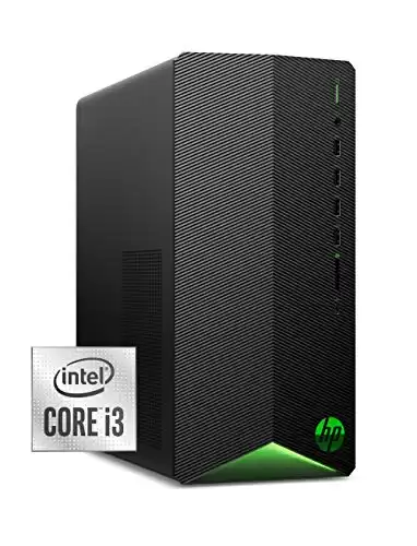 HP Pavilion Gaming Desktop, NVIDIA GeForce GTX 1650 SUPER, Intel Core i3-10100, 8 GB DDR4 RAM, 256 GB PCIe NVMe SSD, Windows 11, USB Mouse and Keyboard, Compact Tower Design (TG01-1022, 2020)