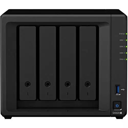Synology DiskStation DS920+ NAS Server for Business with Celeron CPU, 8GB DDR4 Memory, 1TB M.2 SSD, 8TB HDD, Synology DSM Operating System