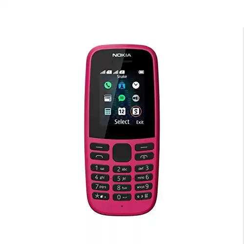 Nokia 105 (2019) Dual-SIM 4MB ROM + 4MB RAM (GSM Only | No CDMA) Factory Unlocked Android 2G Smartphone (Pink) - International Version
