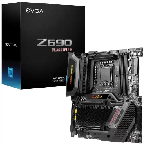 EVGA Z690 Classified, 121-AL-E698-KR, LGA 1700, Intel Z690, PCIe Gen5, SATA 6Gb/s, 2.5Gb/s LAN, WiFi6E/BT5.2, USB 3.2 Gen2x2, M.2, EATX, Intel Motherboard