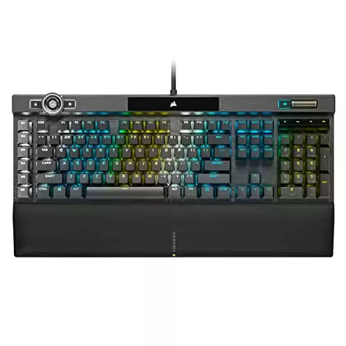 Corsair K100 RGB Mechanical Gaming Keyboard - CHERRY MX SPEED RGB Silver Keyswitches - AXON Hyper-Processing Technology for 4x Faster Throughput - 44-Zone RGB LightEdge - PBT Double-Shot Keycaps