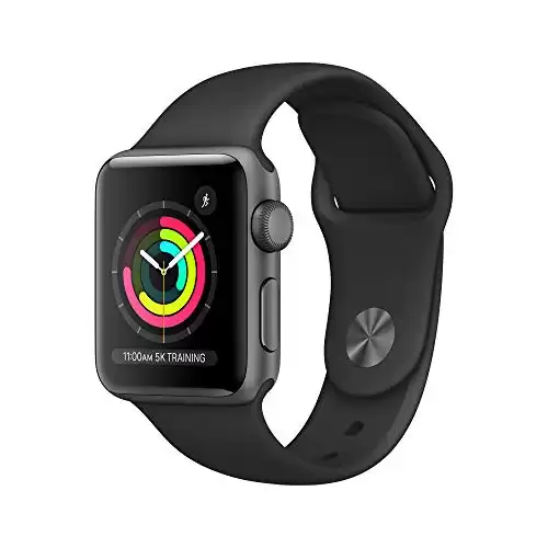 Apple Watch Series 3 [GPS 38mm] Smart Watch w/ Space Gray Aluminum Case & Black Sport Band. Fitness & Activity Tracker, Heart Rate Monitor, Retina Display, Water Resistant