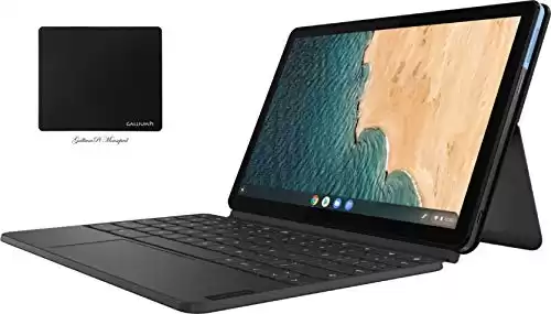 Lenovo Chromebook Duet 10.1" FHD (1920 x 1200) Touchscreen 2-in-1 Tablet Laptop, 8-Core MediaTek Helio P60T, 4GB RAM, 128GB eMMC, Dual Cameras, Chrome OS with GalliumPi Accessories
