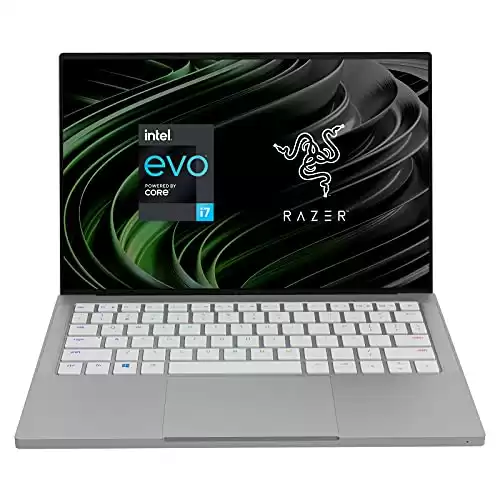 Razer Book 13 Laptop: Intel Core i7-1165G7 4 Core, Intel Iris Xe, 13.4" UHD 60Hz (1920x1200), 16GB RAM, 1TB SSD PCIe M.2 - Windows 11 - CNC Aluminum - Chroma RGB - Thunderbolt 4 - Mercury White
