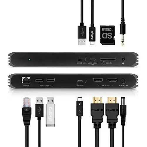 CalDigit USB-C HDMI Dock - 2 x HDMI 2.0, 94W Charging, Thunderbolt 3, UHS II SD Card Slot, USB C 10Gb, USB A x 3, LAN, 3.5mm Audio for Mac and PC, USB-C and Thunderbolt 4 Compatible (Dual HDMI 2.0b)