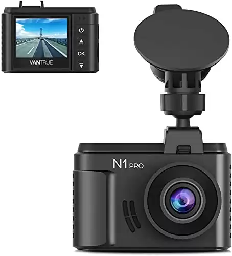 Vantrue N1 Pro Mini Dash Cam Full HD 1920x1080P Car Dash Camera 1.5 inch 160 Degree DashCam with Sony Night Vision Sensor, 24 Hrs Parking Mode, Motion Detection, Support 256GB Max(2023)