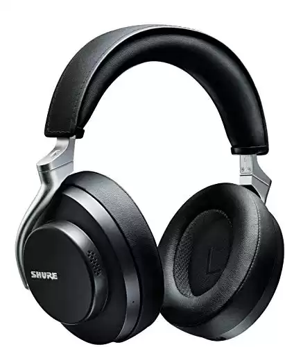 Shure AONIC 50 Wireless Noise Cancelling Headphones, Premium Studio-Quality Sound, Bluetooth 5 Wireless Technology, Comfort Fit Over Ear, 20 Hours Battery Life, Fingertip Controls - Black
