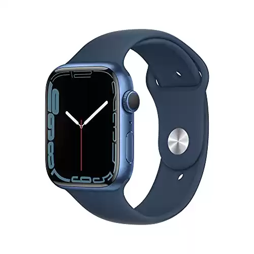 Apple Watch Series 7 [GPS 45mm] Smart Watch w/ Blue Aluminum Case with Abyss Blue Sport Band. Fitness Tracker, Blood Oxygen & ECG Apps, Always-On Retina Display, Water Resistant
