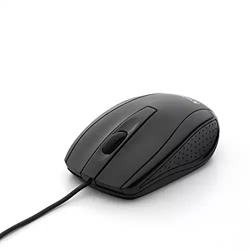 Verbatim Wired USB Computer Mouse - Corded USB Mouse for Laptops and PCs - Right or Left Hand Use, Black 98106