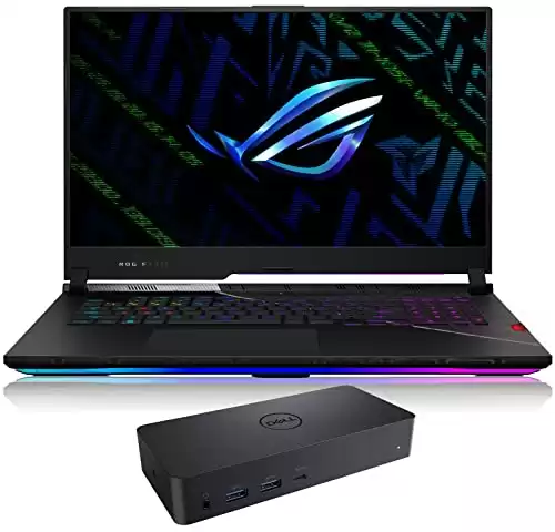 ASUS ROG Strix Scar 17 SE Gaming & Entertainment Laptop (Intel i9-12950HX 16-Core, 64GB DDR5 4800MHz RAM, 2x1TB PCIe SSD RAID 0 (2TB), GeForce RTX 3080 Ti, Win 11 Pro) with D6000 Dock