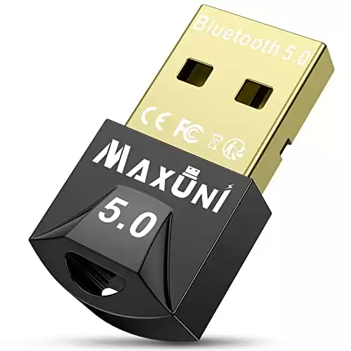 Maxuni USB Bluetooth Adapter for PC 5.0, Bluetooth Dongle 5.0 Adapter, USB Bluetooth Dongle 5.0