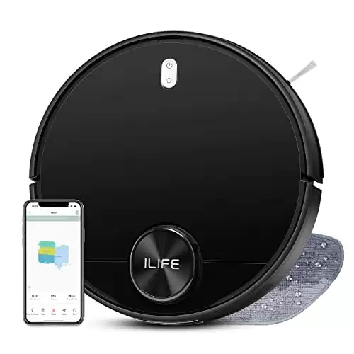 ILIFE A11 Robot Vacuum and Mop Combo, Real 2-in-1 Robot Vacuum Cleaner with Lidar Navigation, 4000Pa Strong Suction,150mins Runtime,Wi-Fi Connected,Multi-Floor Mapping, for Pet Hair,Hard Floor,Carpet
