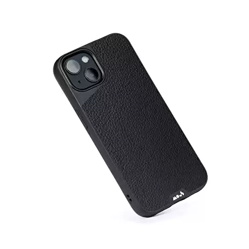 MOUS - Protective iPhone 13 Leather Case - Limitless 4.0 - Black Leather - Fully Compatible with Apple's MagSafe