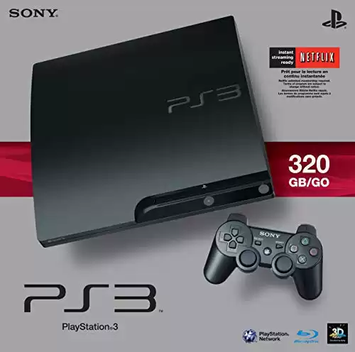 Sony PlayStation 3 Slim 320 GB Charcoal Black Console (Renewed)