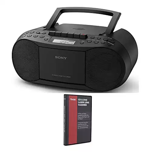 Sony Portable Full Range Stereo Boombox Sound System with MP3 CD Player, AM/FM Radio, 30 Presets, Headphone and AUX Jack - Bonus DB Sonic CD Head Cleaner