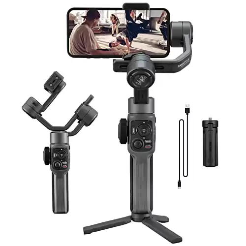 Zhiyun Smooth 5 Smartphone Gimbal Stabilizer for iPhone 14 Pro Max Plus 13 Mini 12 11 XS X XR 8 Professional 3-Axis Phone Gimbal Video Stabilizer with Face Object Tracking Timelapse
