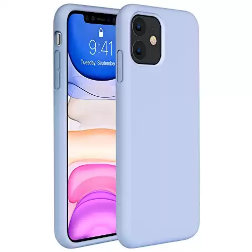 Miracase Liquid Silicone Case Compatible with iPhone 11 6.1 inch(2019), Gel Rubber Full Body Protection Shockproof Cover Case Drop Protection Case (Clove Purple)