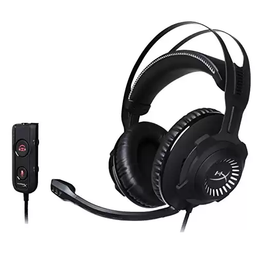 HyperX Cloud Revolver S Gaming Headset with Dolby 7.1 Surround Sound - Steel Frame - Signature Memory Foam, Premium Leatherette, for PC, PS4, PS4 PRO, Xbox One, Xbox One S (HX-HSCRS-GM/NA) (Renewed)