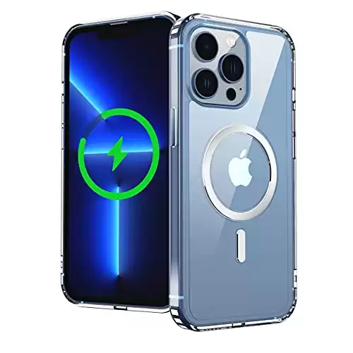 Jasilon [Anti-Yellowing]Magnetic Clear Case for iPhone 13 Pro Max Case 6.7[Compatible with MagSafe Charger&Battery][Military-Drop Protection][Shock-Absorbing Corners]Protective Case Bumper Cover-C...