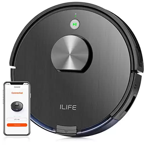 ILIFE A10 Robot Vacuum, Smart Laser Navigation and Multiple-Floor Mapping, 2000Pa Strong Suction, Wi-Fi Connected, Works with Alexa, Ideal for Pet Hair, Hard Floor and Medium Pile Carpet.