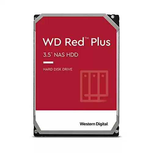 Western Digital 2TB WD Red Plus NAS Internal Hard Drive HDD - 5400 RPM, SATA 6 Gb/s, CMR, 128 MB Cache, 3.5" -WD20EFZX