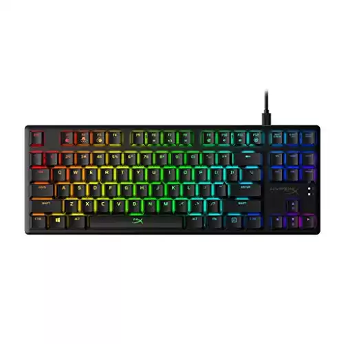 HyperX Alloy Origins Core - Tenkeyless Mechanical Gaming Keyboard, Software Controlled Light & Macro Customization, Compact Form Factor, RGB LED Backlit, Linear HyperX Red Switch