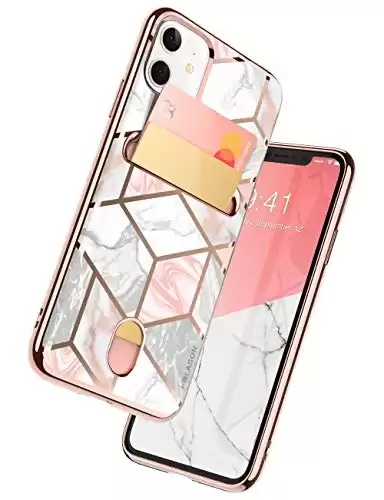 i-Blason Cosmo Wallet Slim Designer Wallet Case for Apple iPhone 11 (2019), Marble, 6.1"