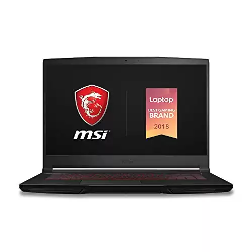 MSI GF63 Thin 9SC-068 15.6" Gaming Laptop, Thin Bezel, Intel Core i5-9300H, NVIDIA GeForce GTX1650, 8GB, 256GB NVMe NVMe SSD