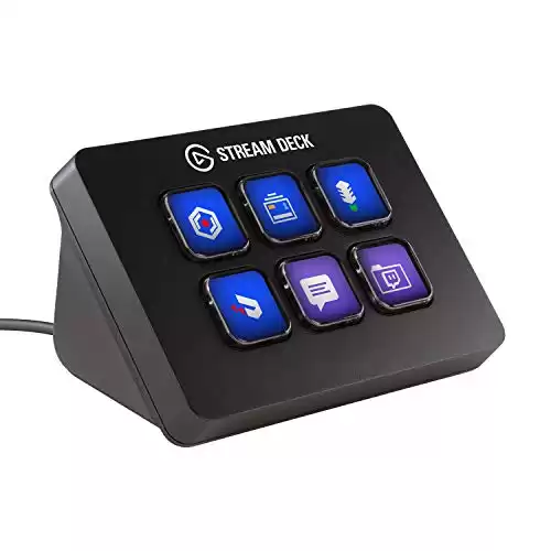 Elgato Stream Deck Mini – Compact Studio Controller, 6 Macro Keys, Trigger Actions in Apps and Software Like OBS, Twitch, ​YouTube and More, Works with Mac and PC