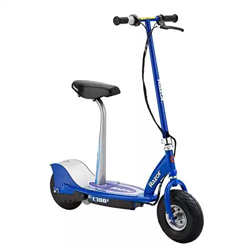 Razor E300S Durable Adult & Teen Ride-On 24V Motorized High-Torque Power Electric Scooter, Speeds up to 15 MPH with Brakes & Pneumatic Tires, Blue
