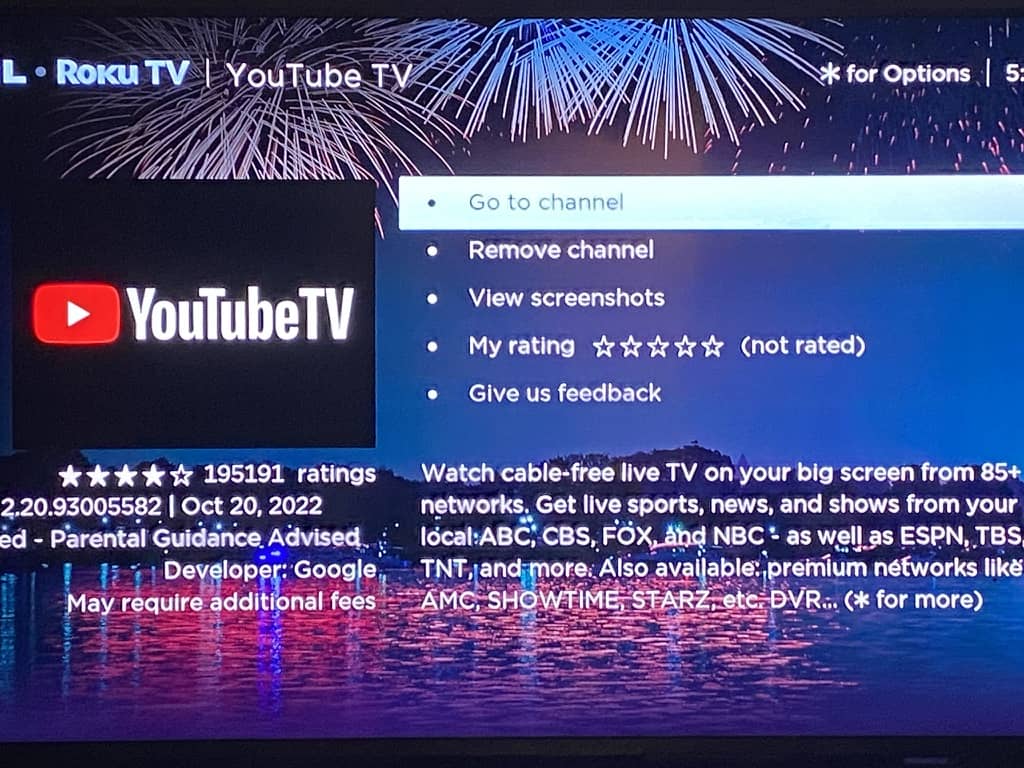 Does youtube tv online get the history channel