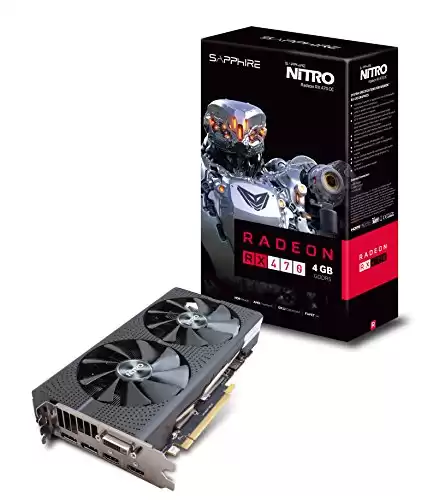 Sapphire Radeon Nitro Rx 470 4GB GDDR5 Dual HDMI / DVI-D / Dual DP OC (UEFI) PCI-E Graphics Card 11256-10-20G