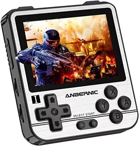 RG280V Handheld Game Console with 16 + 64G TF 5000 Games 64Bit 2.8inch IPS Screen , Retro Game Console Opening Linux Tony System Portable Video Game Console (Silver)