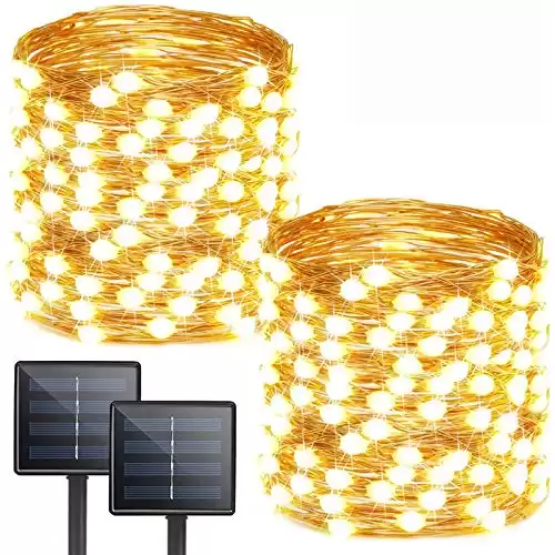 Albelt Extra-Long 2-Pack Each 72FT 200 LED Solar String Lights Outdoor Waterproof, Super Bright Solar Lights Outdoor Decorative, 8 Modes Solar Fairy Lights for Tree Garden Patio (Warm White)…
