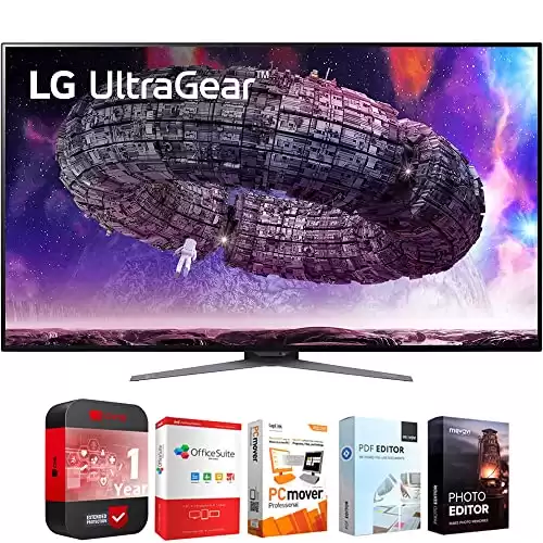 LG 48GQ900-B 48" Ultragear UHD OLED Gaming Monitor, 120 Hz, G-SYNC Compatible Bundle with Elite Suite 18 Software + 1 Year Protection Warranty