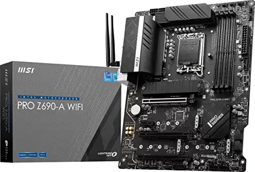 MSI PRO Z690-A WiFi ProSeries Motherboard (ATX, 12th Gen Intel Core, LGA 1700 Socket, DDR5, PCIe 5, 2.5G LAN, M.2 Slots, Wi-Fi 6E)
