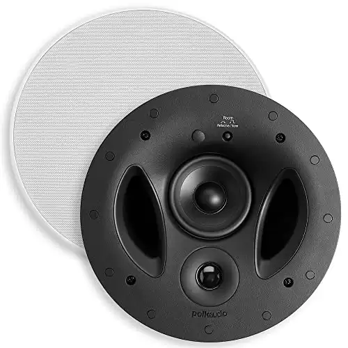 Polk Audio 90-RT 3-Way In-Ceiling-Speaker - The Vanishing Series | Perfect for Mains, Rear or Side-Surrounds | Paintable Wafer-Thin Sheer-Grille | Dual Band-Pass Bass Ports - Low Frequencies