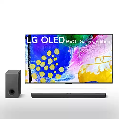 LG 83-inch Class OLED evo G2 Series 4K Smart TV with Alexa Built-in OLED83G2PUA S90QY 5.1.3ch Sound bar w/Center Up-Firing, Dolby Atmos DTS:X, Works w/Alexa, Hi-Res Audio, IMAX Enhanced