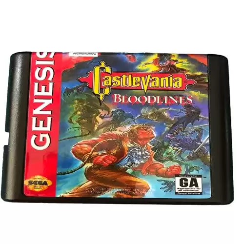 Royal Retro Castlevania Bloodlines For Sega Genesis Mega Drive 16 Bit Game Cartridge For NTSC (Black)