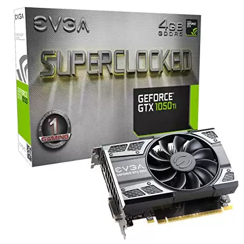 EVGA GeForce 04G-P4-6253-KR, GTX 1050 Ti SC GAMING, 4GB GDDR5, DX12 OSD Support (PXOC) Graphics Card