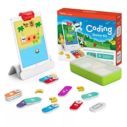 Osmo - Coding Starter Kit for iPad-3 Educational Learning Games-Ages 5-10+ -Learn to Code,Coding Basics & Coding Puzzles-STEM Toy Gifts - Logic,Coding Fundamentals,Boy & Girl(Osmo iPad Base In...