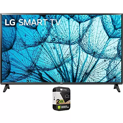 LG 32LM577BPUA 32 Inch LED HD Smart webOS TV 2021 Model Bundle with Premium 2 YR CPS Enhanced Protection Pack