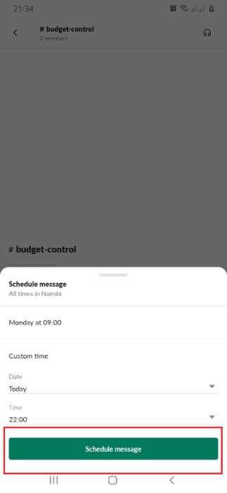How to schedule a Slack message